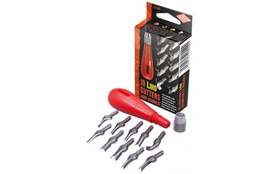 Lino cutter set with 10 blades