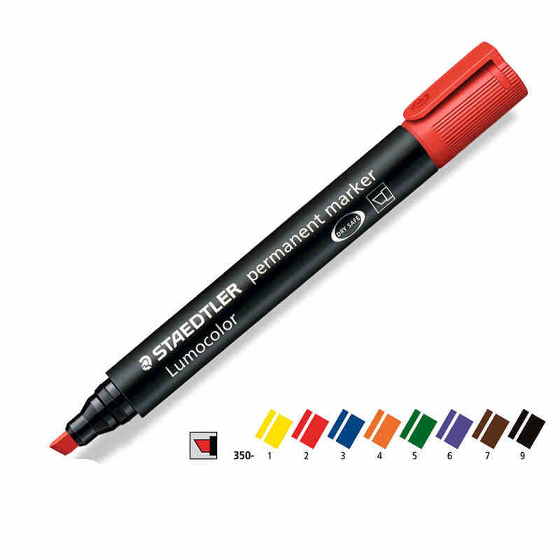 Lumocolor red chisel marker
