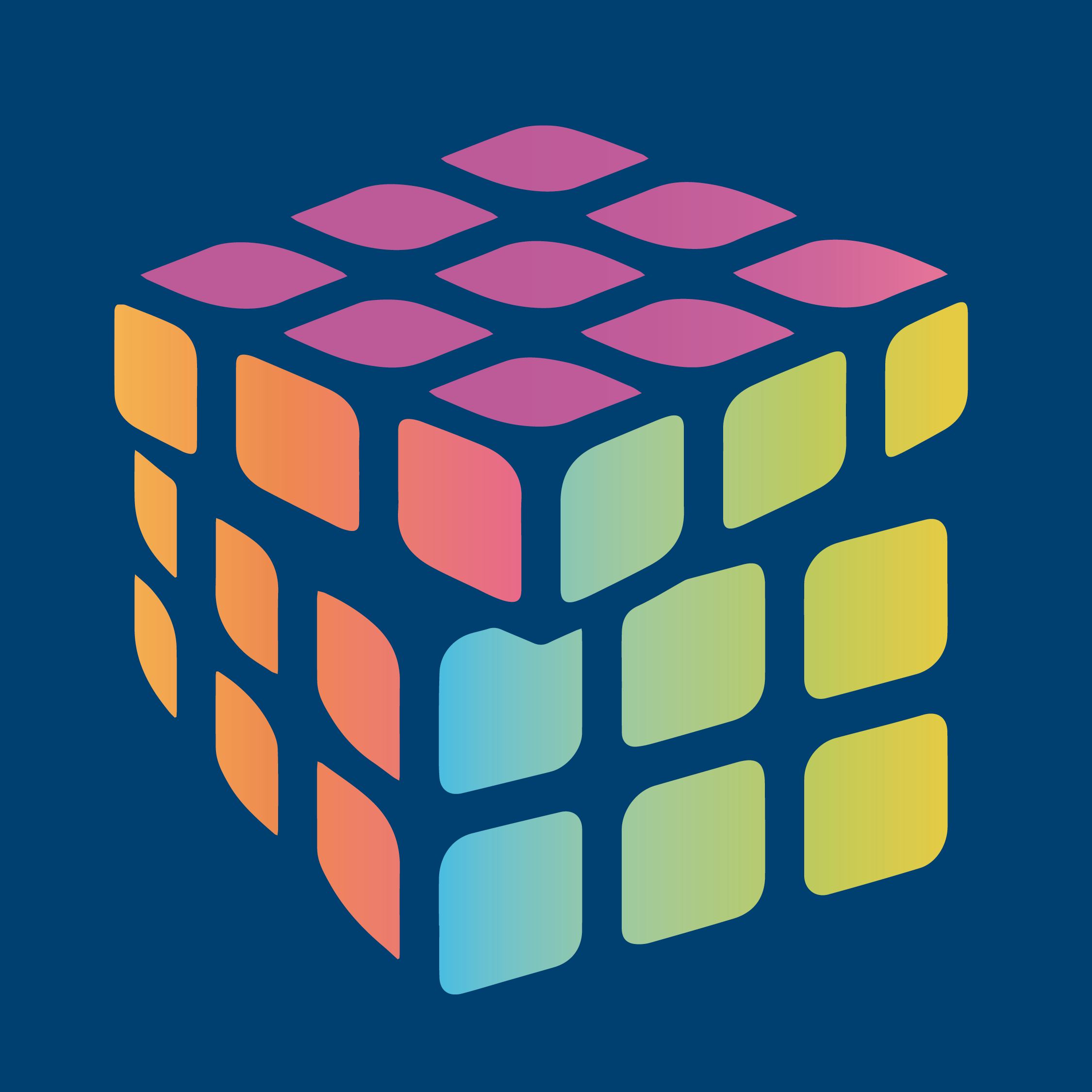 Rubic cube picture on a blue background