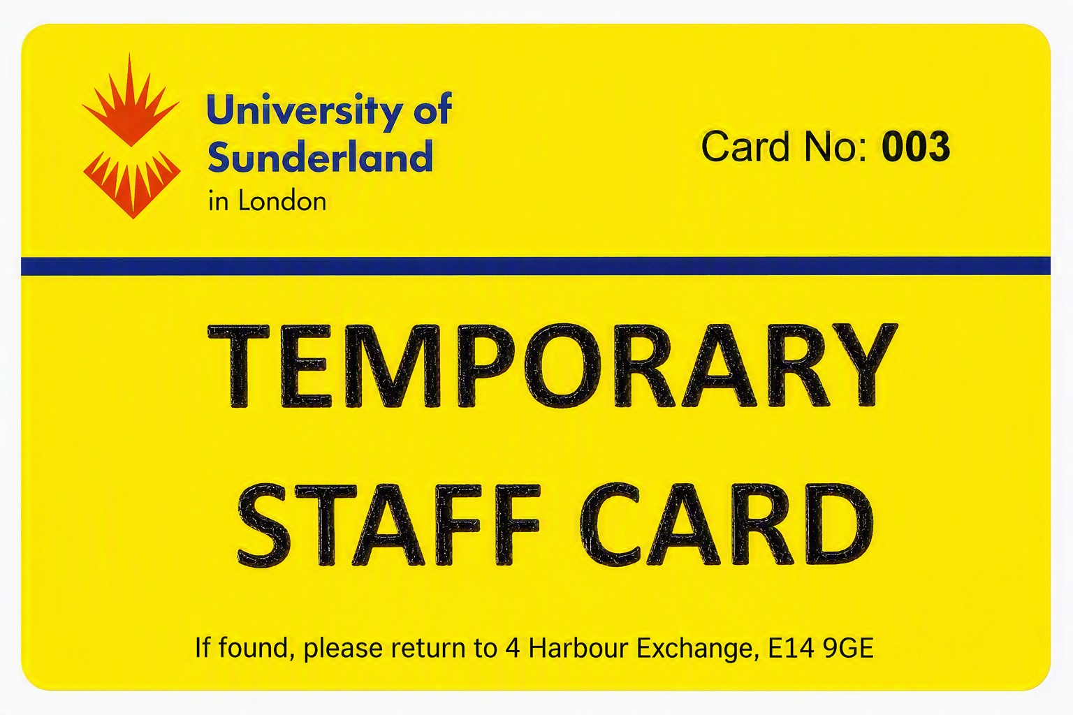 Temporary Staff ID Card