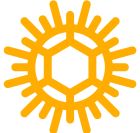 Yellow circle representing the sun with starburst rays