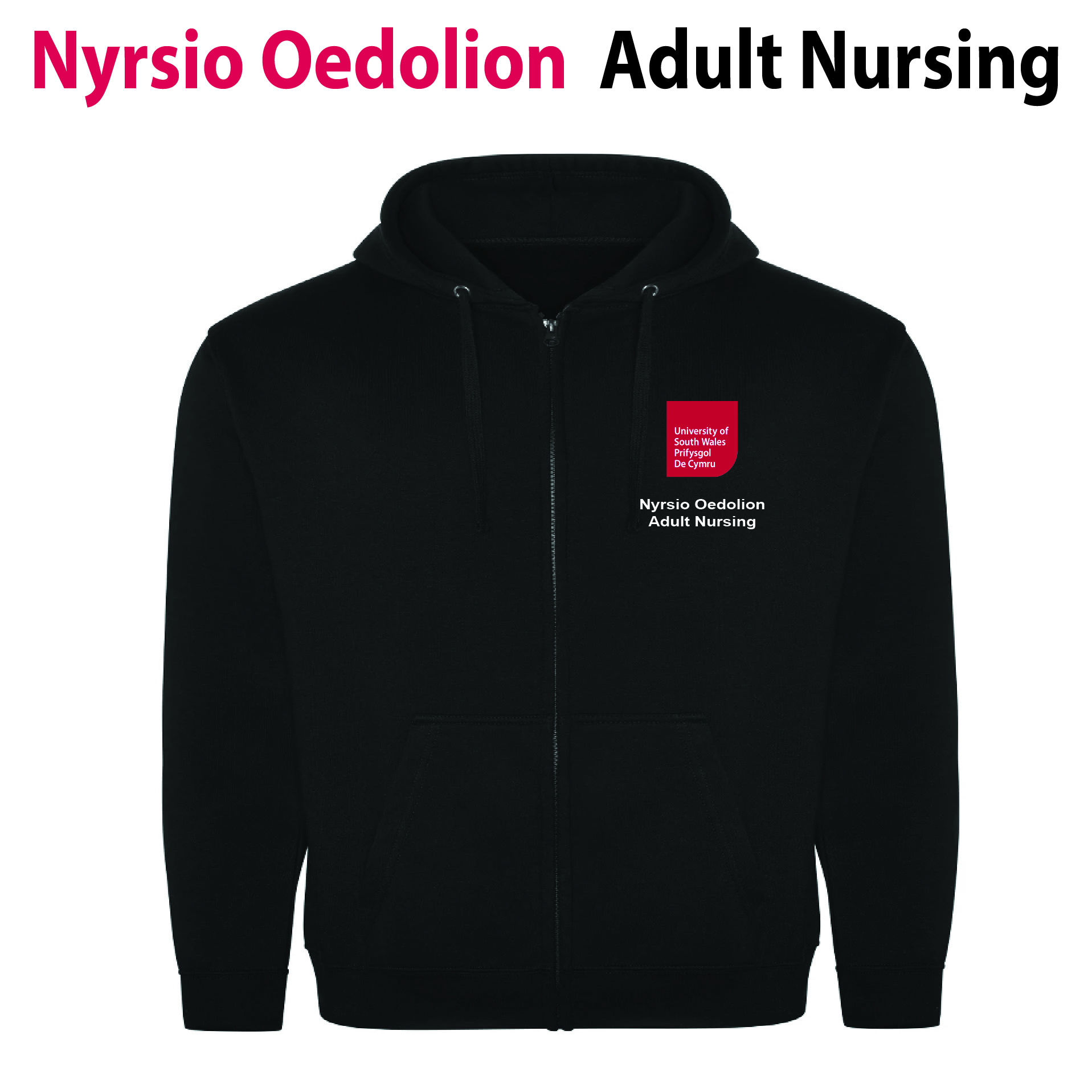 Hwdi Sip Nyrsio Oedolion // Adult Nursing Zipped Hoodie
