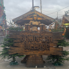 Image of the wooden Bavarian Village sign at Winter Wonderland