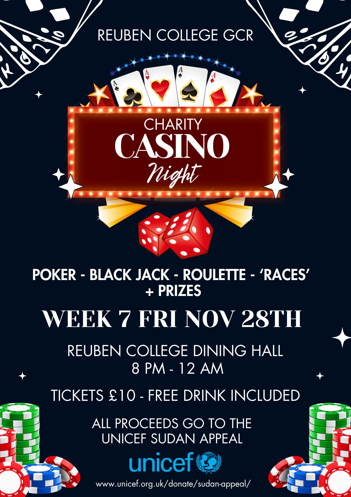 Reuben College GCR Charity Casino Night