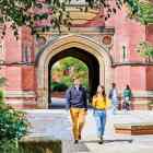 Students on Newcastle university campus