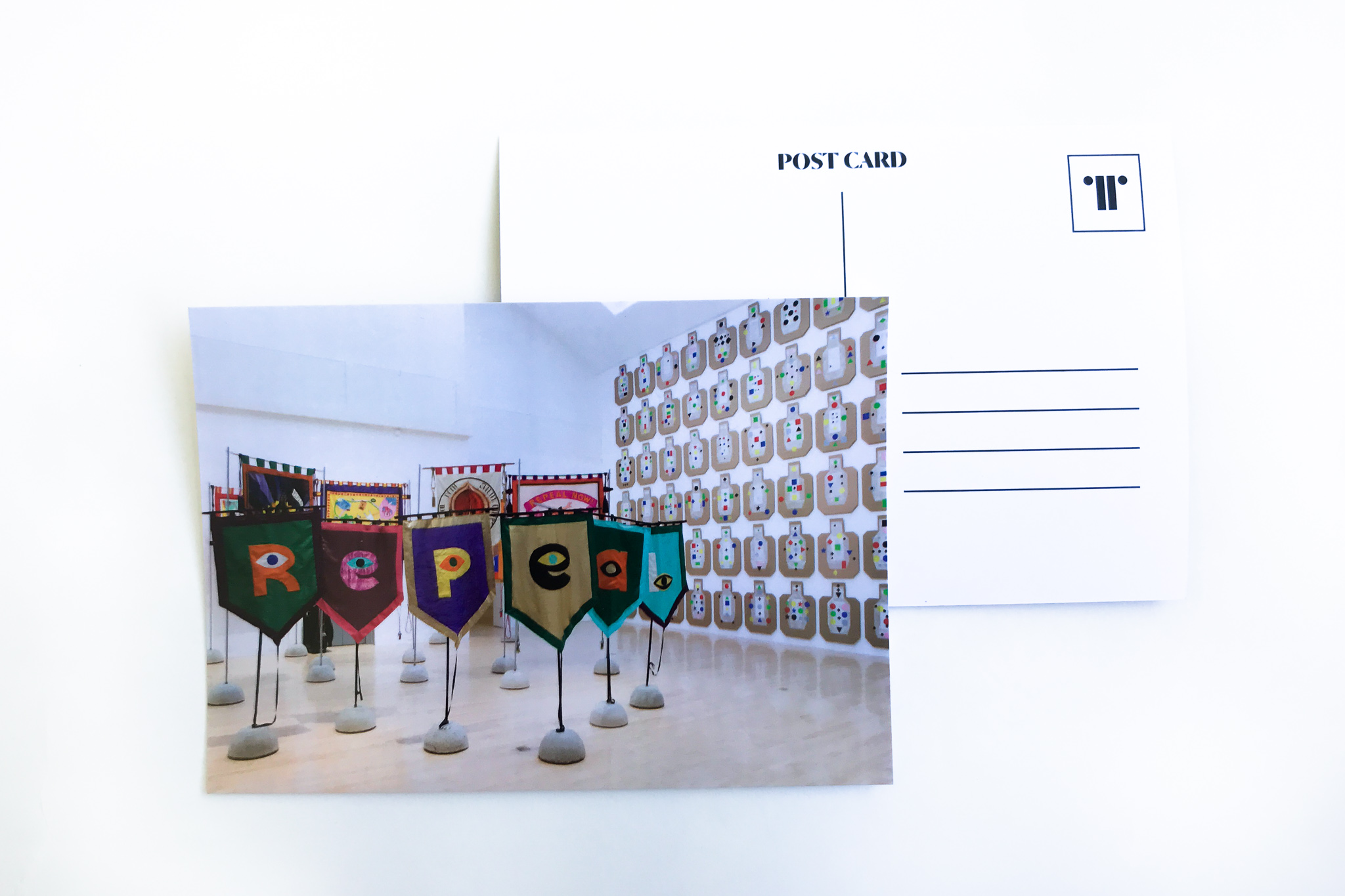 A5 postcard with image of 'Repeal the 8th' installation.