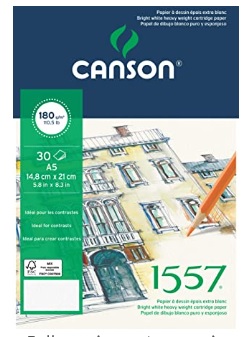 CANSON 1557 GLUED PADS A5 180GSM 30SH