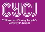 CYCJ Children & Young People's Centre for Justice written in white text on purple background