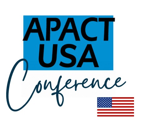 APACT USA Conference text with American flag