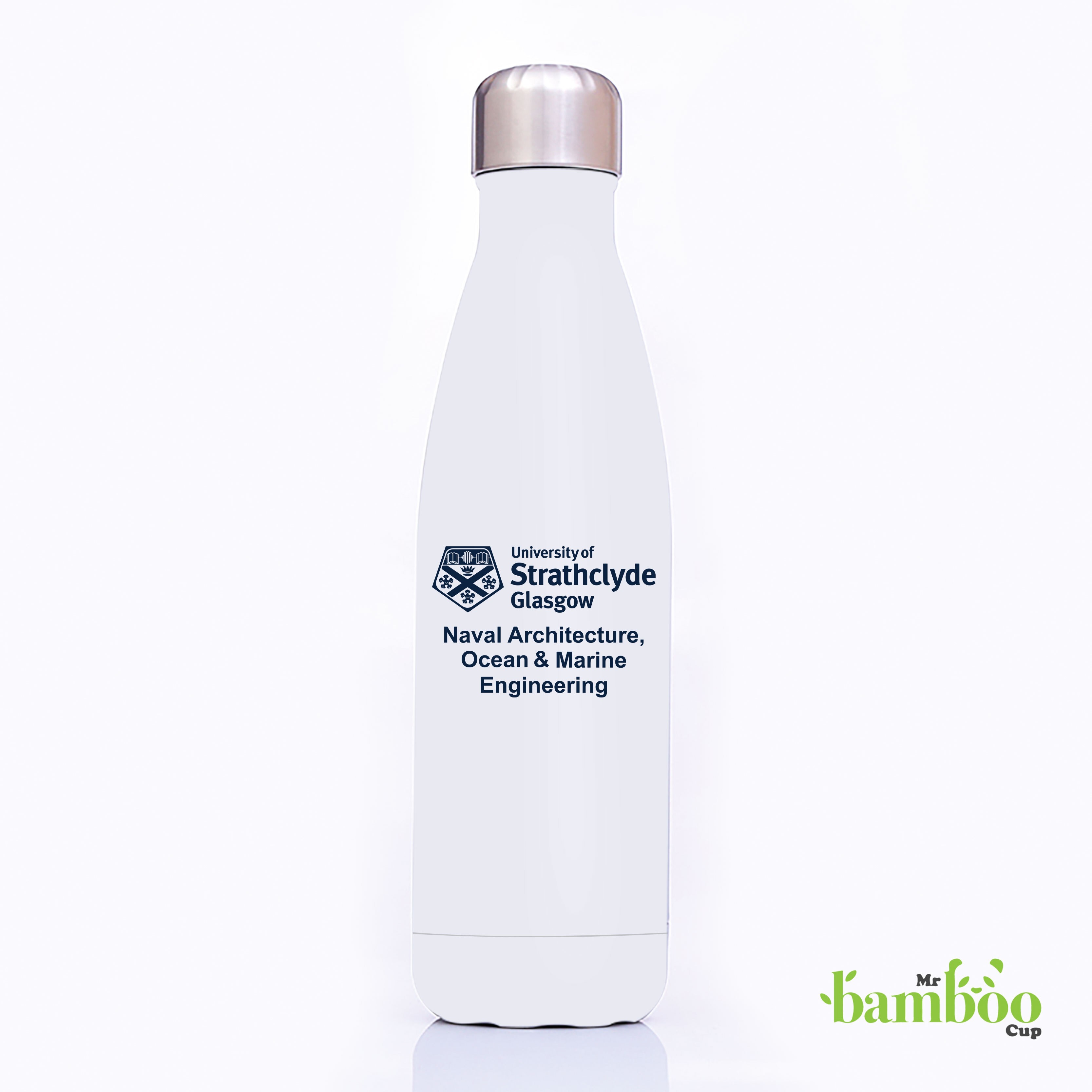NAOME white water bottle with University logo