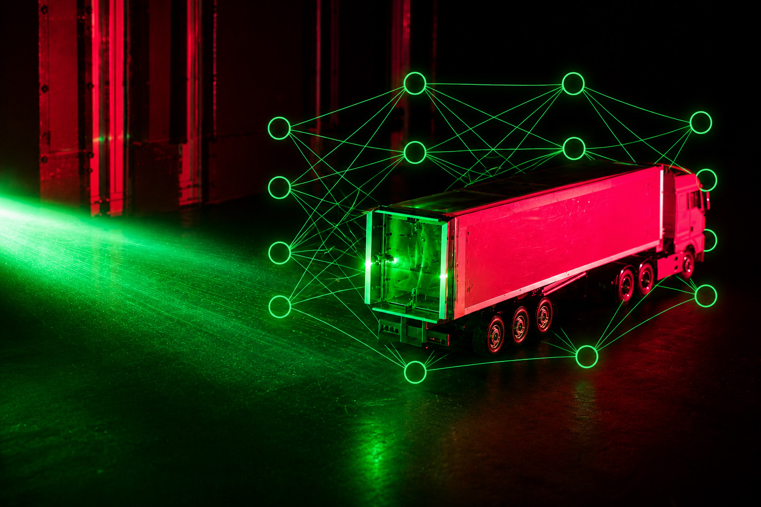 Image of neural network surrounding truck