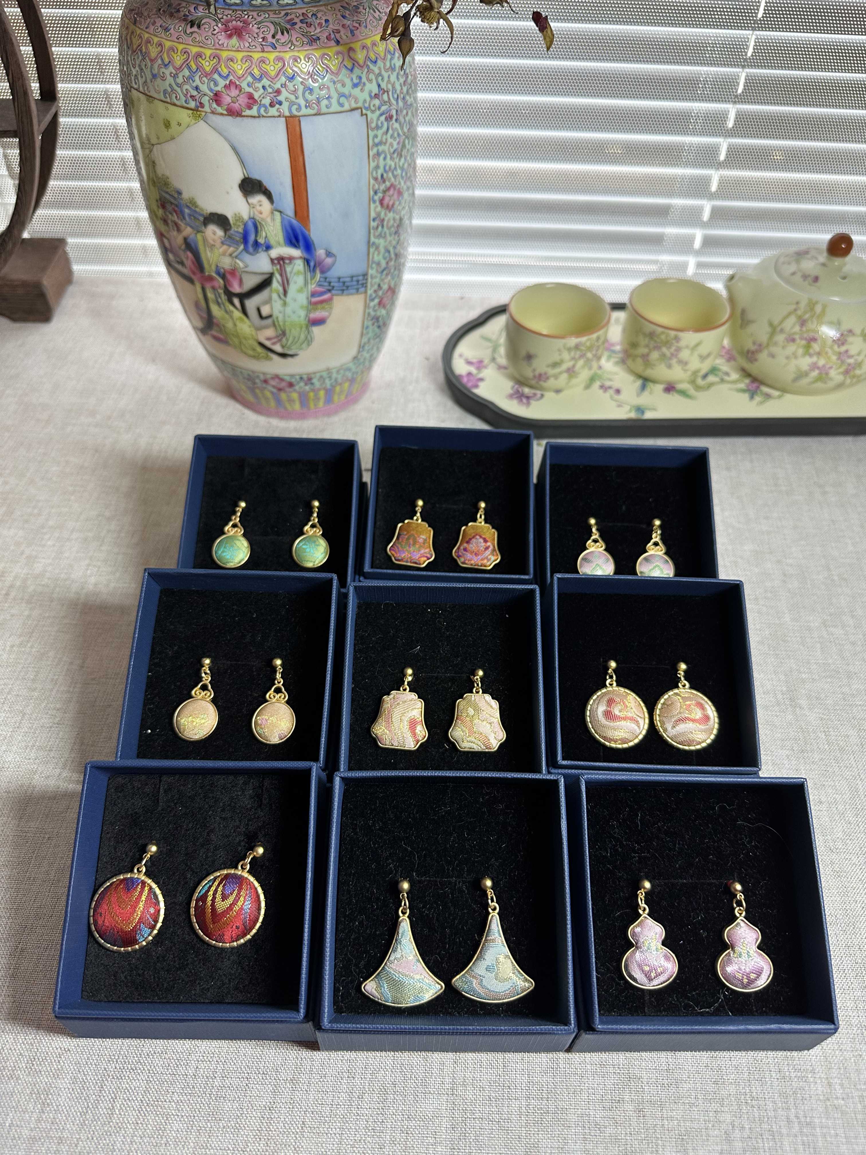 Brocade craft earrings