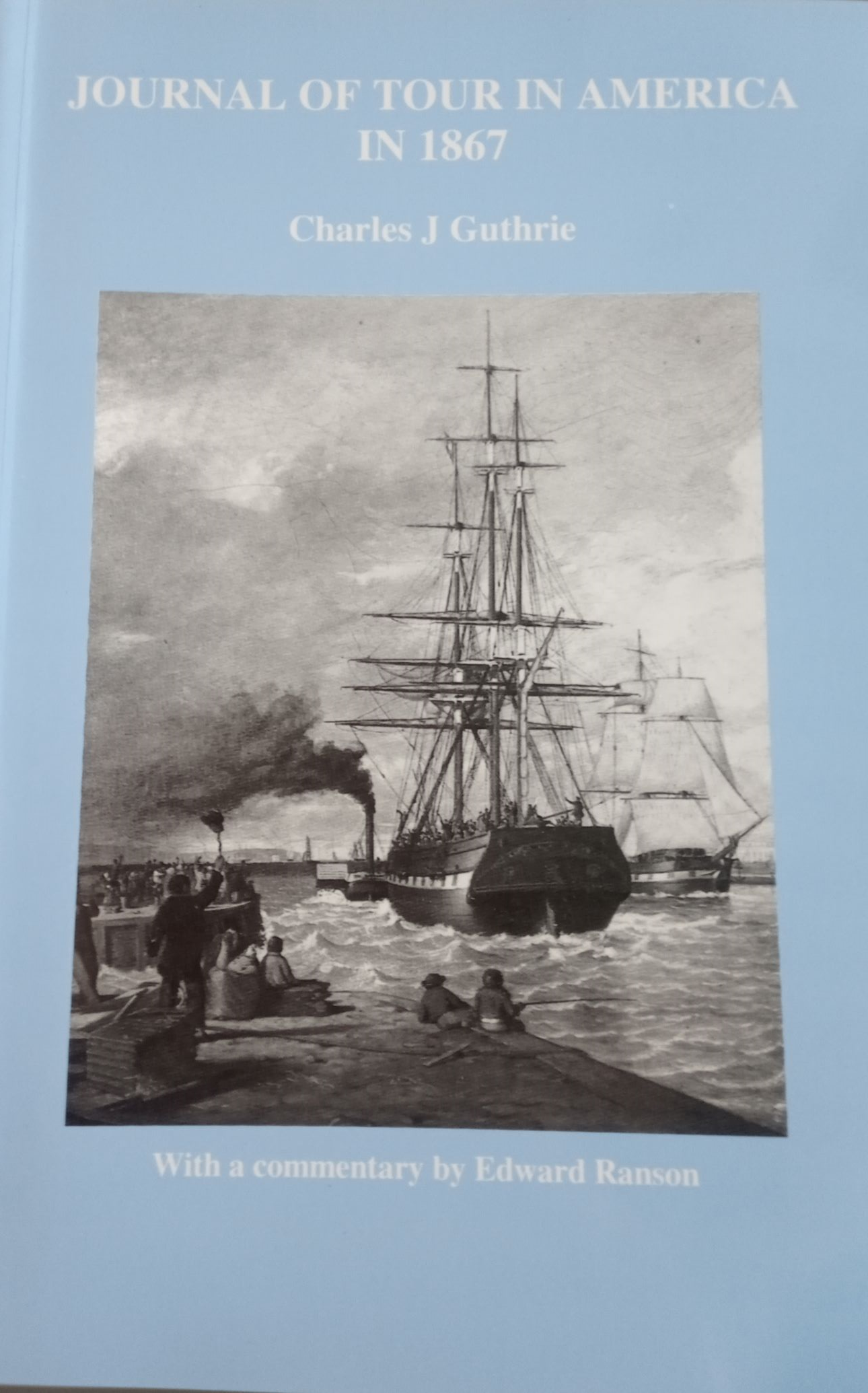 image of a sailing ship near a quay. People on the quay are waving goodbye.