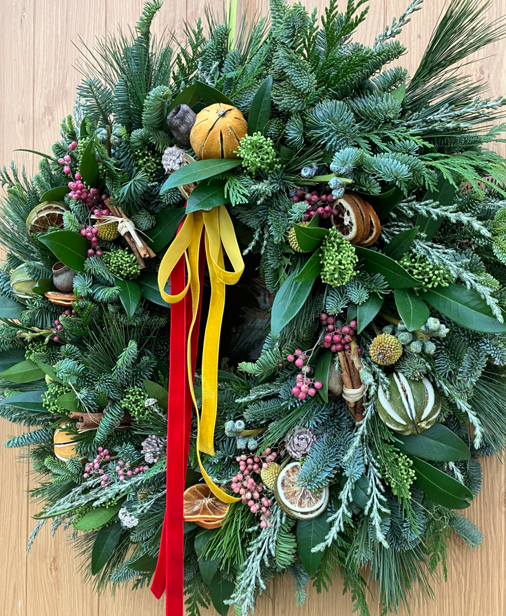 Festive wreath making