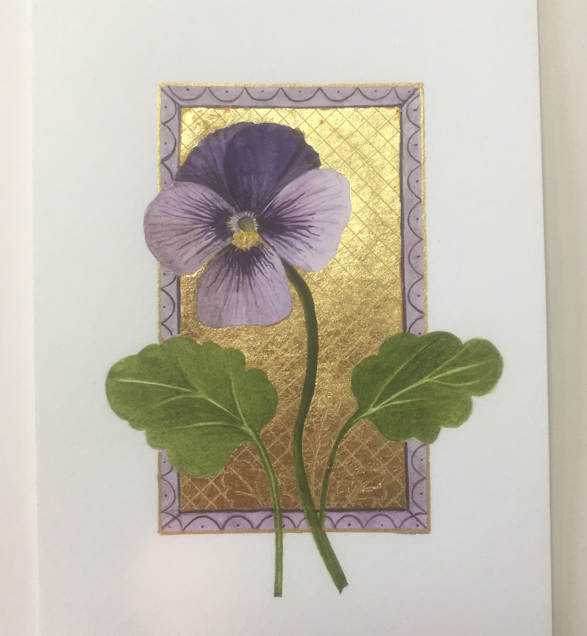 Flowers with a gilded background