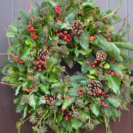 Christmas wreath making