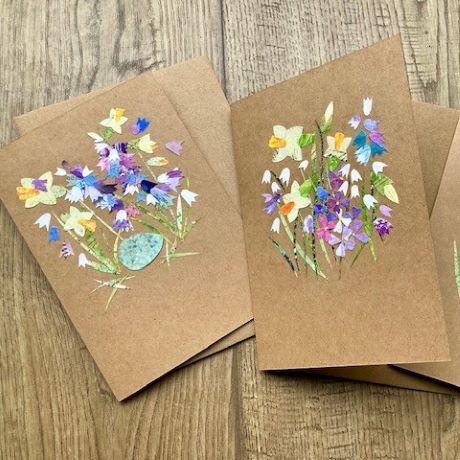 Collage card workshop: Spring flowers