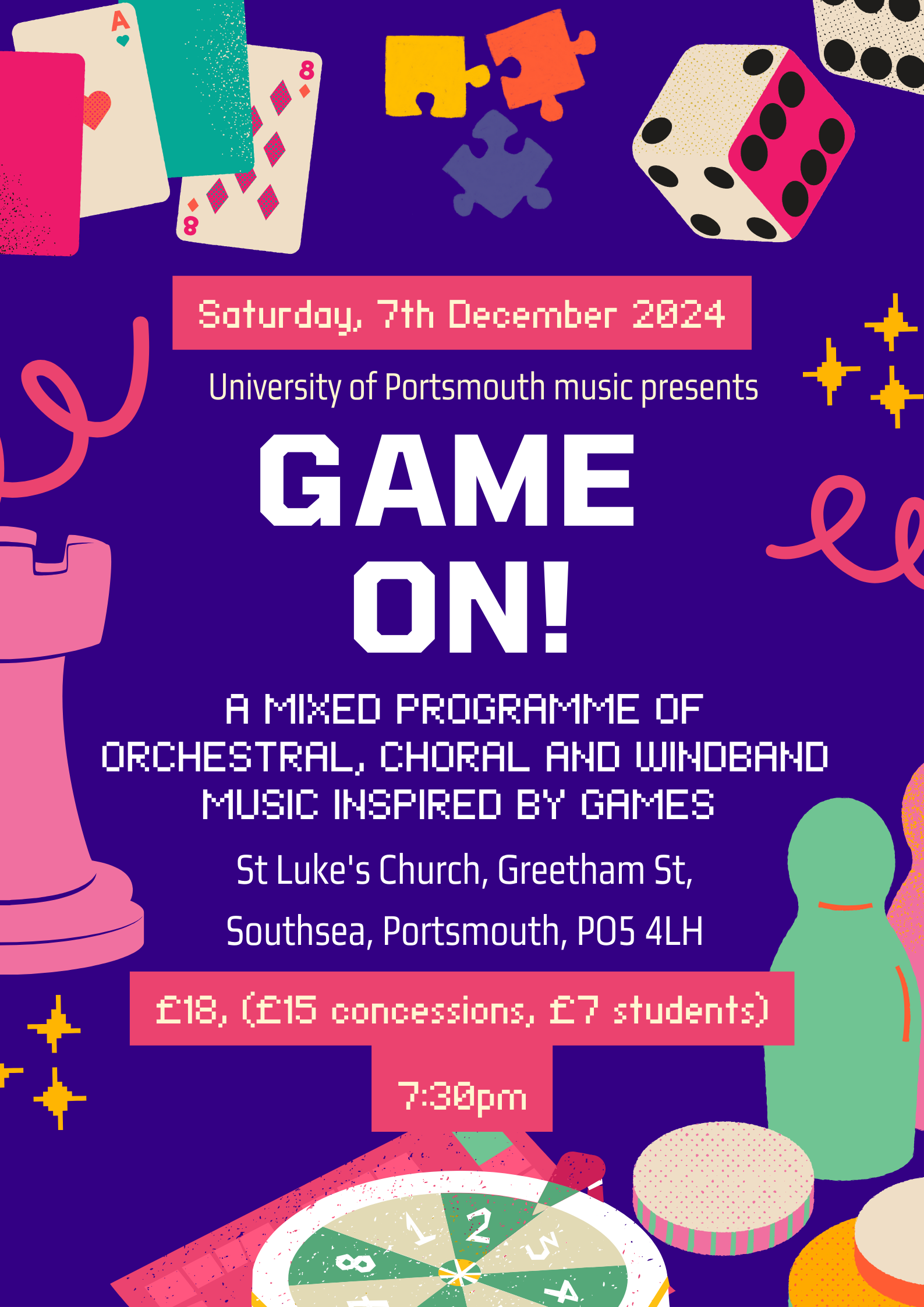 University of Portsmouth Concert: Saturday 7th December 2024, 7.30pm