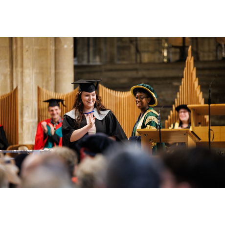 Woman graduating in Canterbury Cathedral