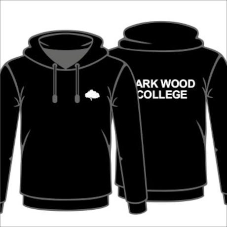 Parkwood College Black Pullover Hoodie Front and Back