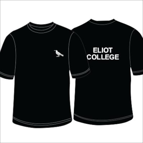 Eliot College Black Crewneck T-Shirt Front and Back