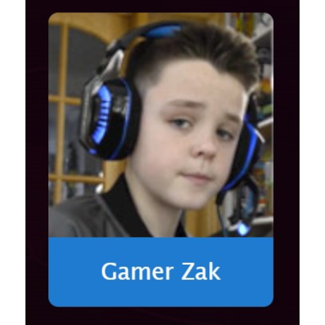 Young boy wearing gaming headphones (text - Gamer Zak)