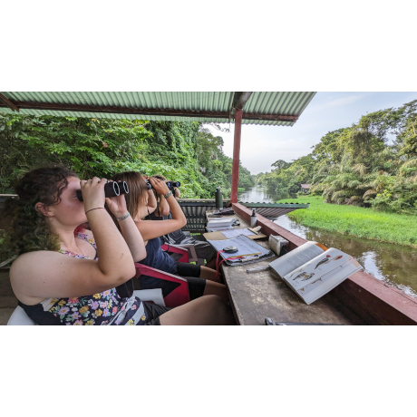 Students birdwatching in Costa Rica