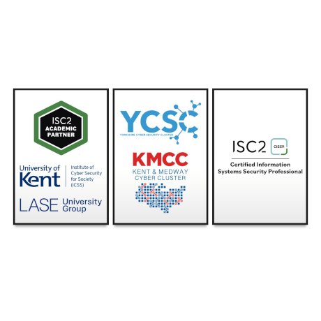 University of Kent, LASE, YCSC, KMCC and ISC2 logos