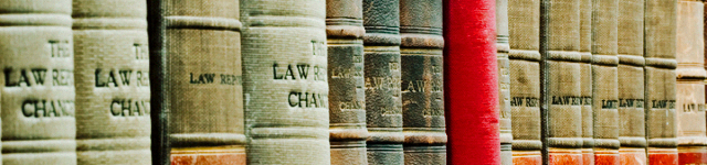 close up of law book spines