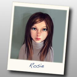 Polaroid photo of the character Rosie