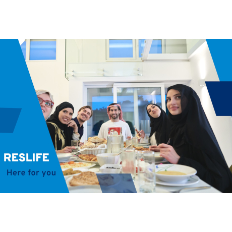 Students eating a meal at a table