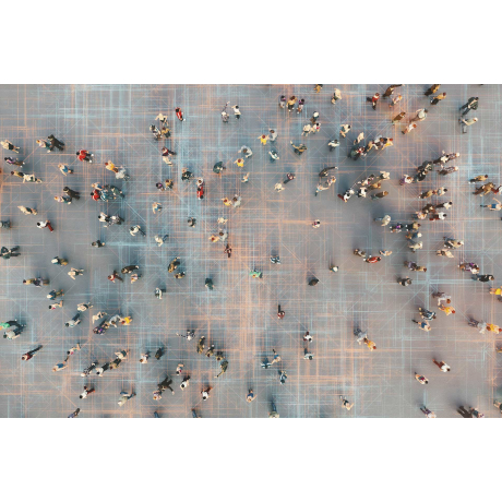 CGI image of people from above