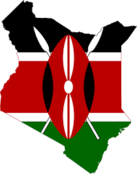 Flag of Kenya - shaped as a map of the country.