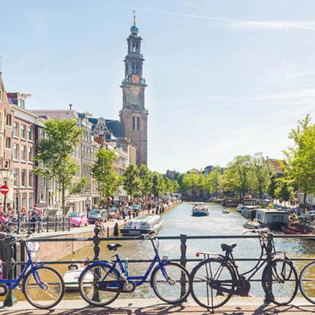 Amsterdam bridge and bicycles