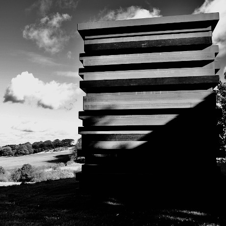 Black and white photo from Yorkshire sculpture park