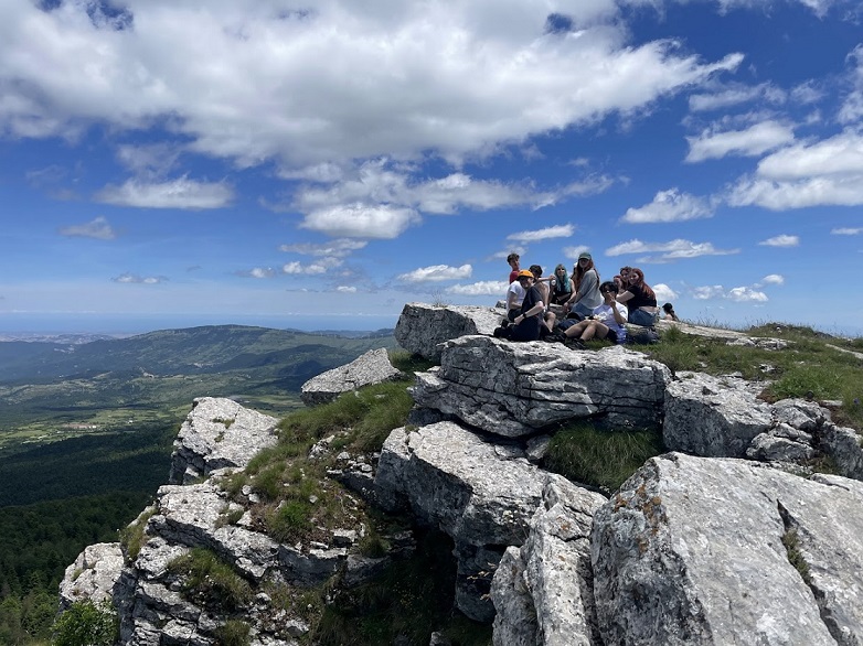 People on a rock