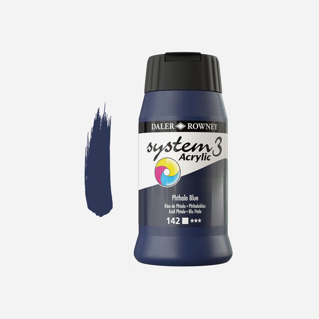 System 3, 500ml, Acrylic paint, Phthalo Blue