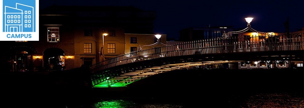 Ha'Penny Bridge, Dublin, during the night