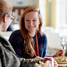 Students eating in the QMH dining hall