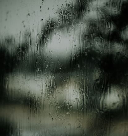 Rainy day through window