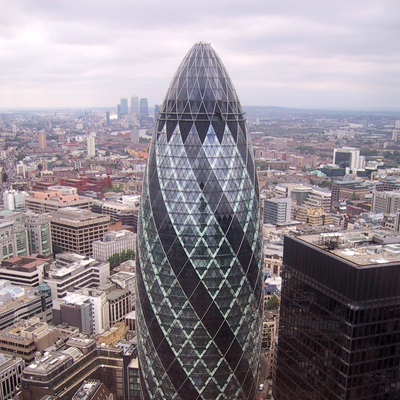 The Gherkin overlooking the City of London