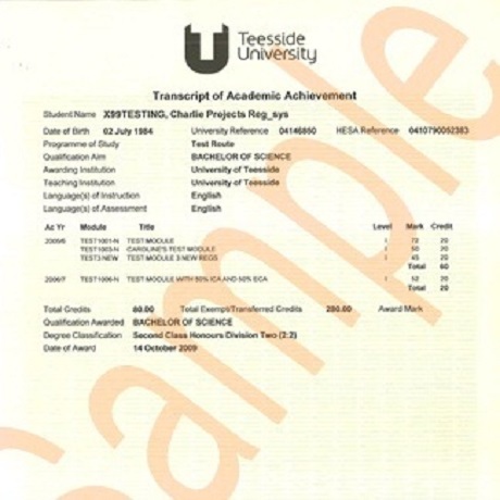 Academic Transcript (Graduation) - TU London