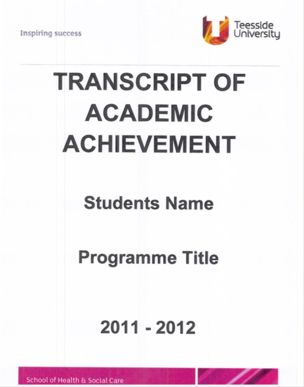 Transcript of Academic Achievement