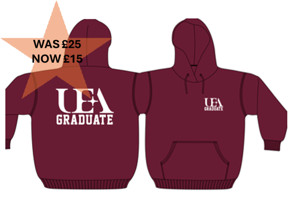 *SPECIAL OFFER WAS £25 NOW £15* UEA Graduate Burgundy Hoody £15