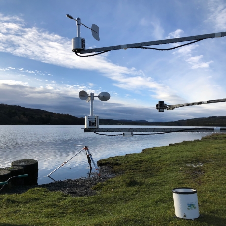 ENV 5010K measurement equipment against a backdrop of Esthwaite Water and blue sky