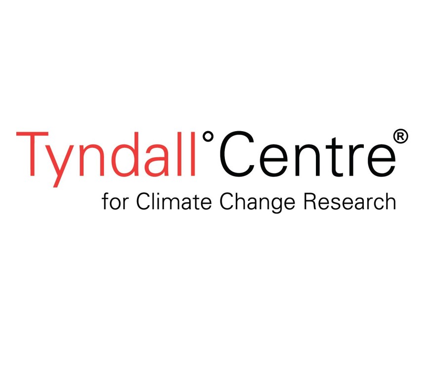 Words spelling out Tyndall Centre for Climate Change with Tyndall on orange