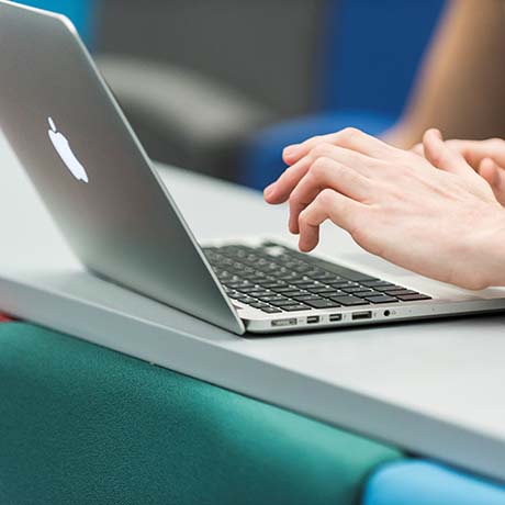 Accessing online course on a laptop