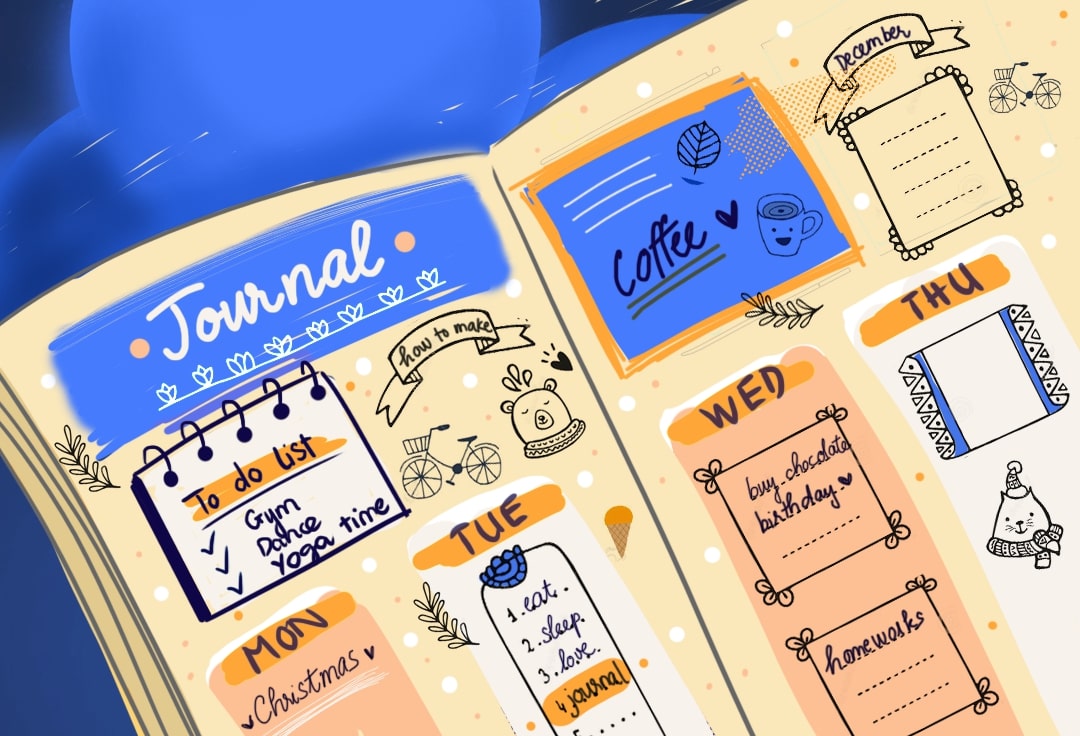 a coloured journal