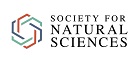 Hexagonal logo in blue green and red, with 'Society of Natural Sciences' to the right.