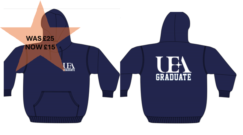*SPECIAL OFFER WAS £25 NOW £15* UEA Graduate Navy Hoody £25